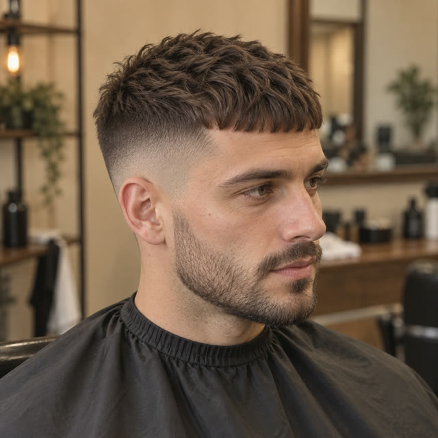Textured crop with short bangs