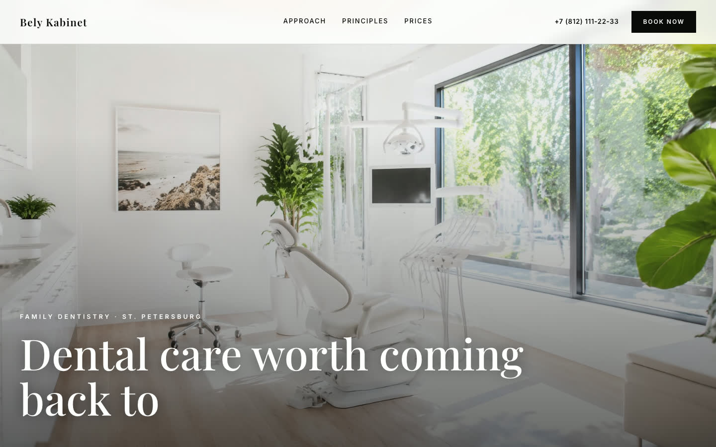 Bely Kabinet dental clinic website