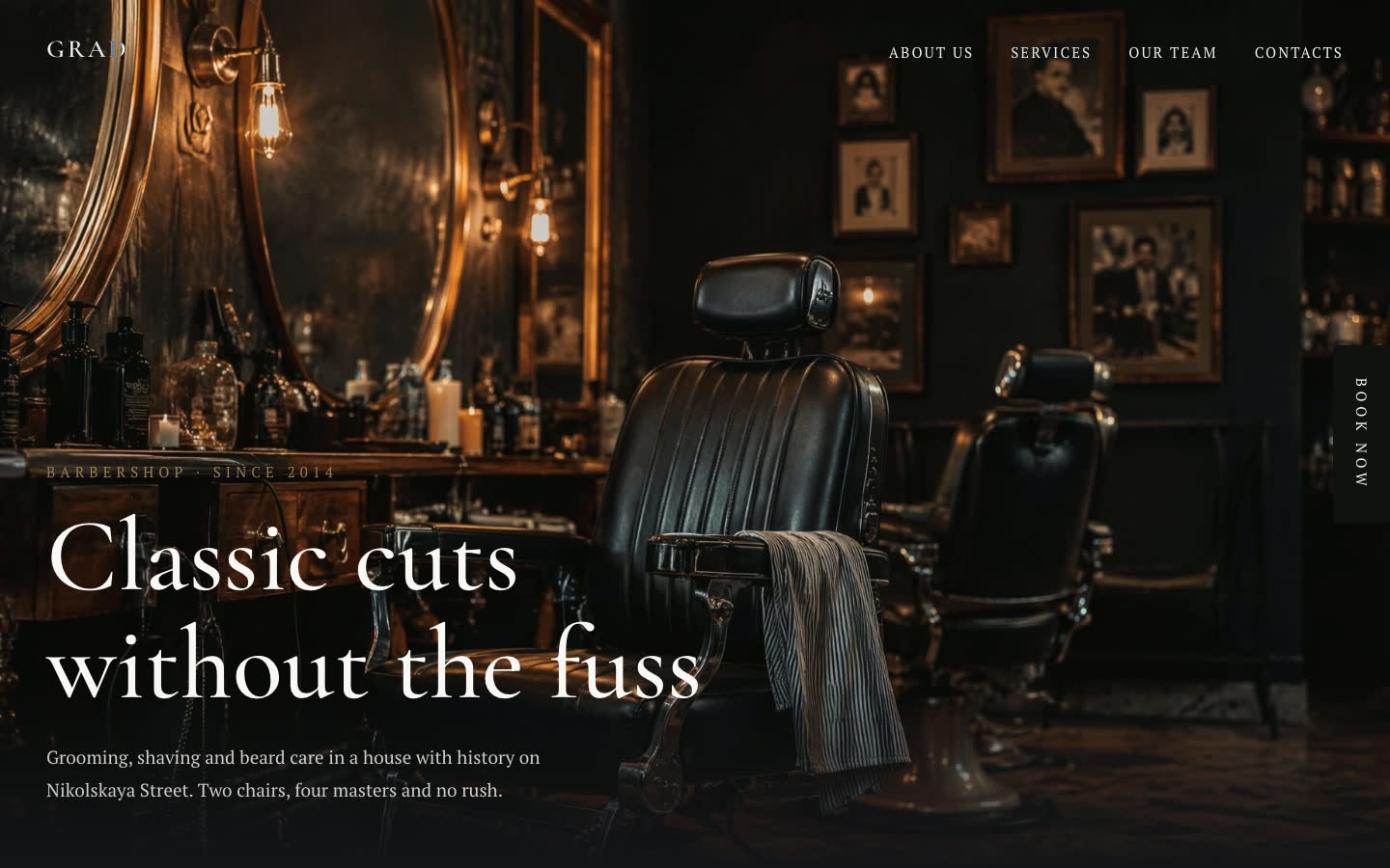 GRAD barbershop website